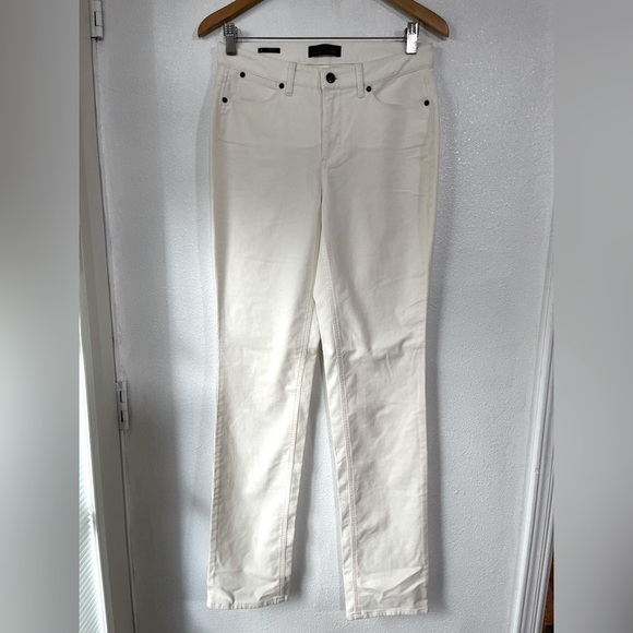 Talbots flawless five pockets straight, curvy size 4 cream color pants - Picture 1 of 4